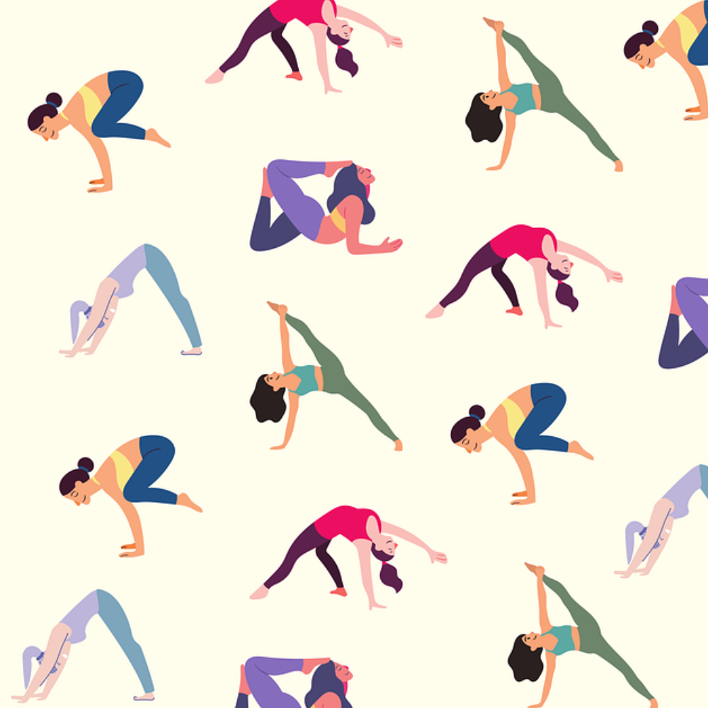 Dessins d'exercices de yoga